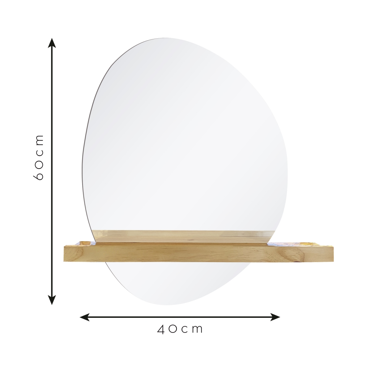Espelho Funcional Shelf Pinus 66x52cm Orgânico G 