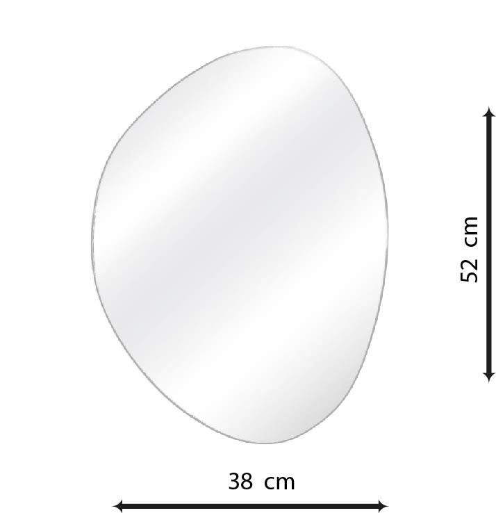 Espelho Multiuso Lapidado Fita Dupla Face 3M 52x38 cm Organico M 