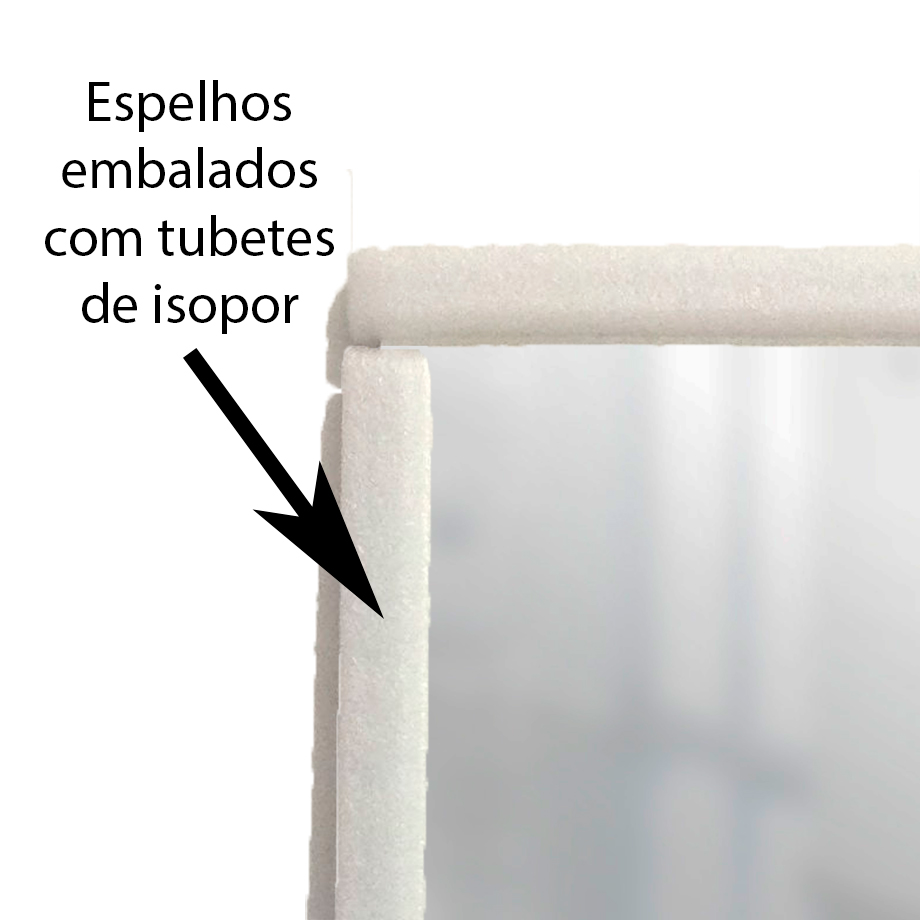 Espelho Multiuso Lapidado Fita Dupla Face 3M 60x40 cm Retangular 