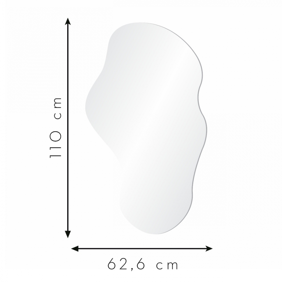 Espelho Multiuso Lapidado Pendurador 110x63cm Orgânico 