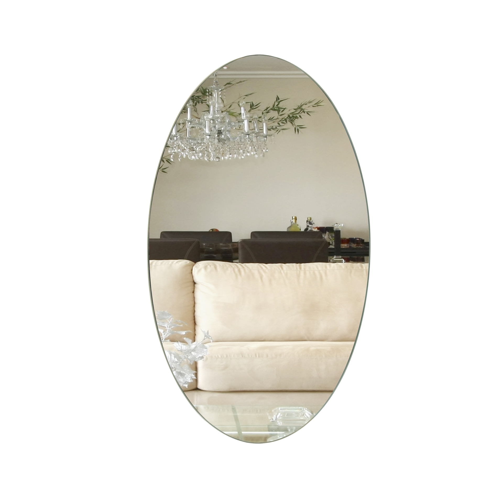 Espelho Multiuso Lapidado Pendurador 130x60 cm Oval 