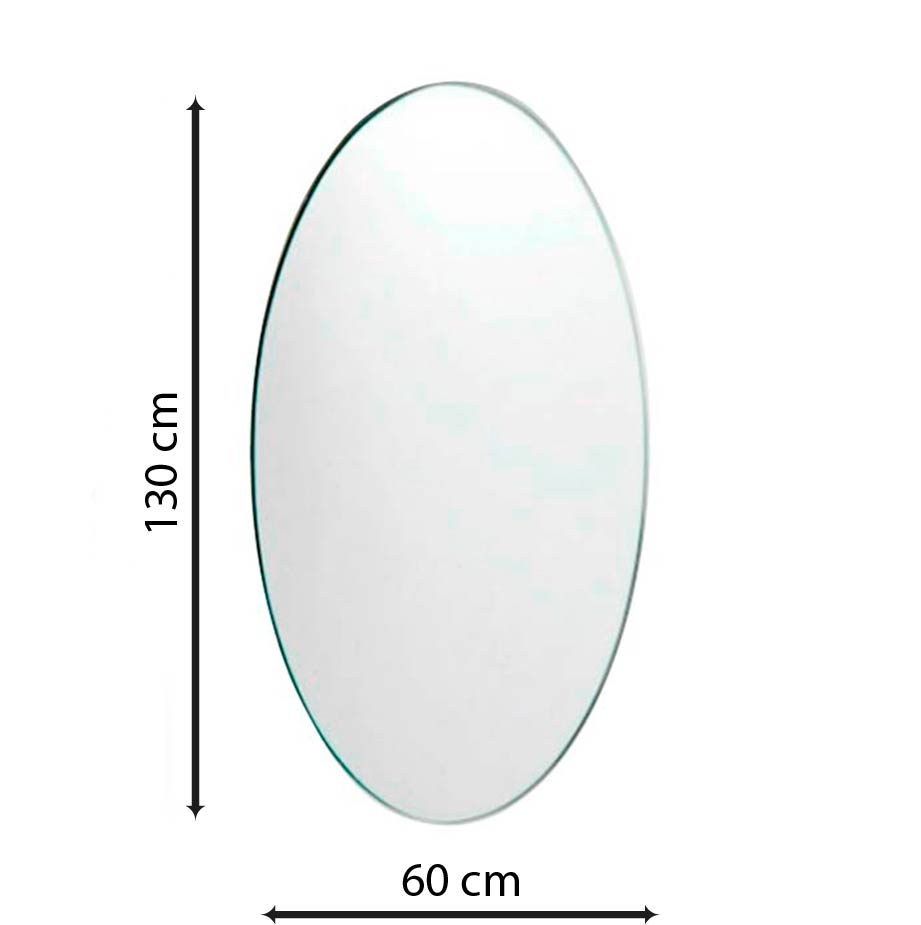 Espelho Multiuso Lapidado Pendurador 130x60 cm Oval 