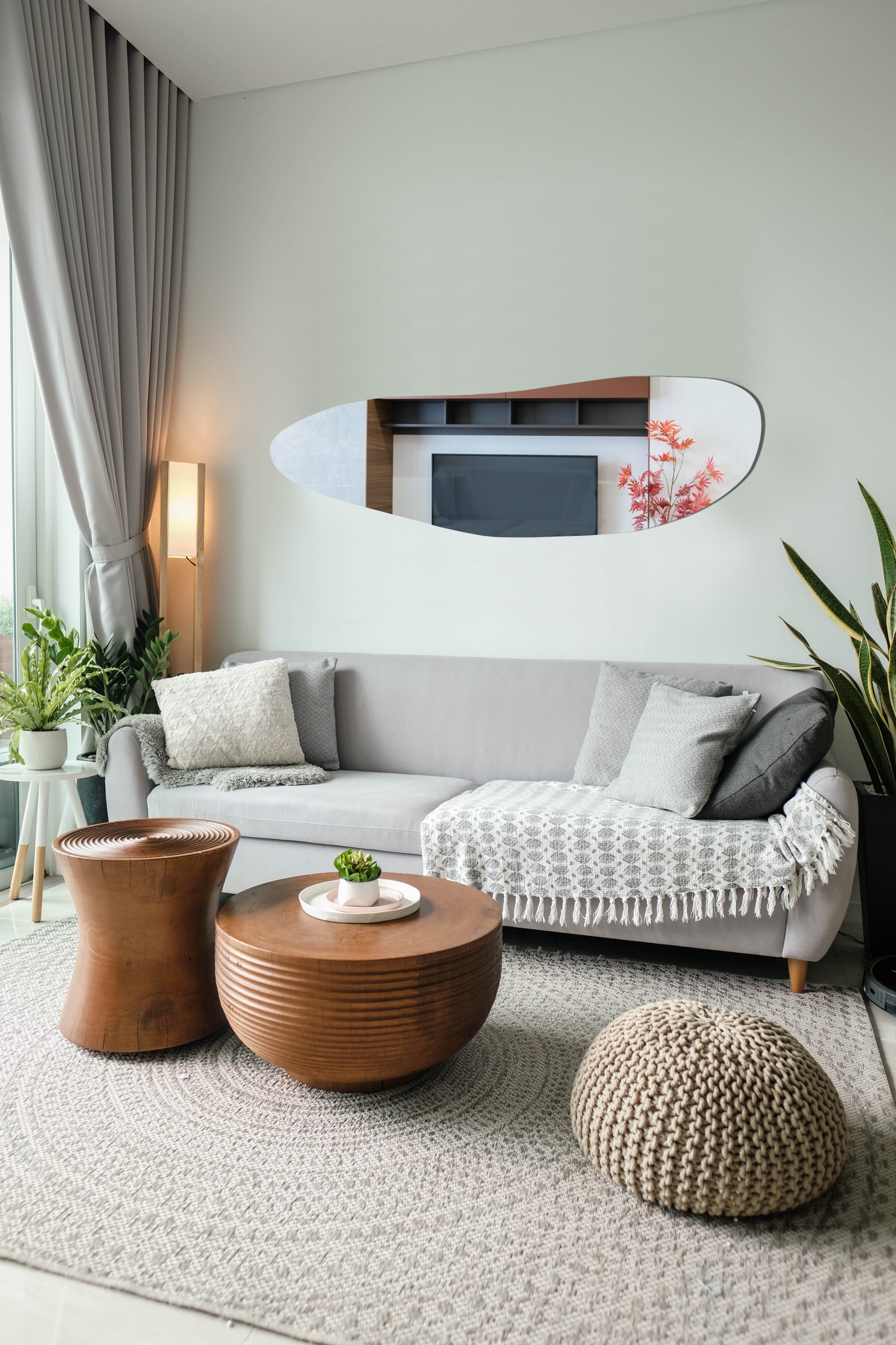 Espelho Multiuso Lapidado Pendurador 130x60cm Orgânico