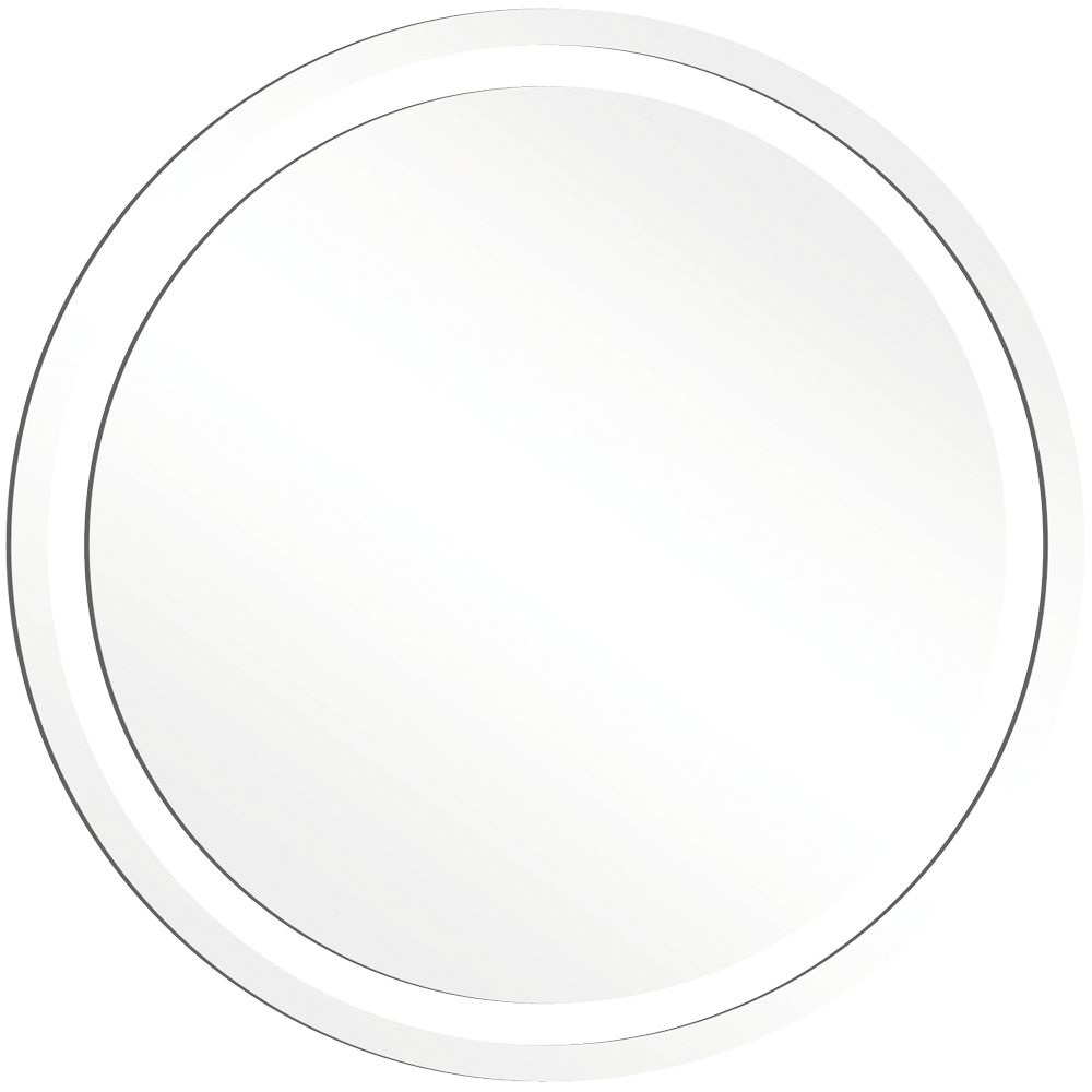 Espelho Multiuso Lapidado Pendurador Jateado Led Branco 50cm Redondo 