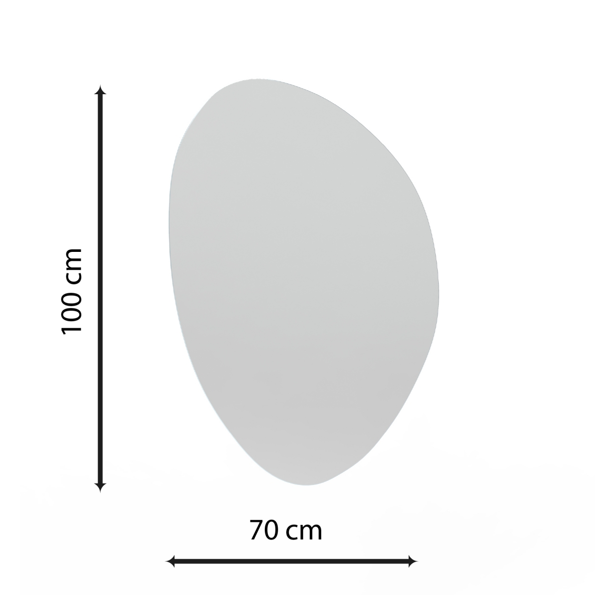 Espelho Multiuso Lapidado Pendurador Led Branco 100x70cm Orgânico GG 