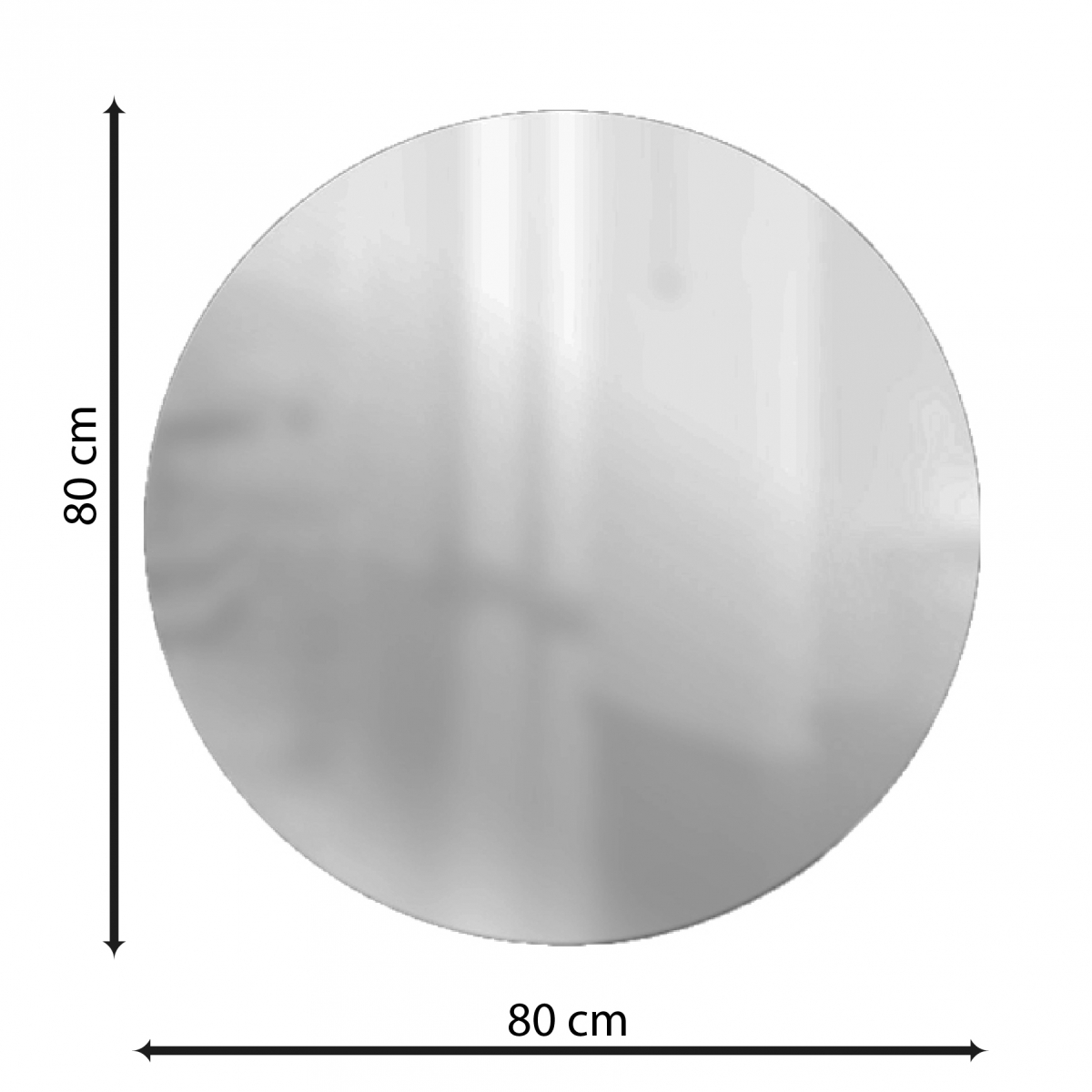 Espelho Multiuso Lapidado Pendurador Led Branco 80cm Redondo 