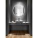Espelho Multiuso Lapidado Pendurador Led Branco 80cm Redondo 