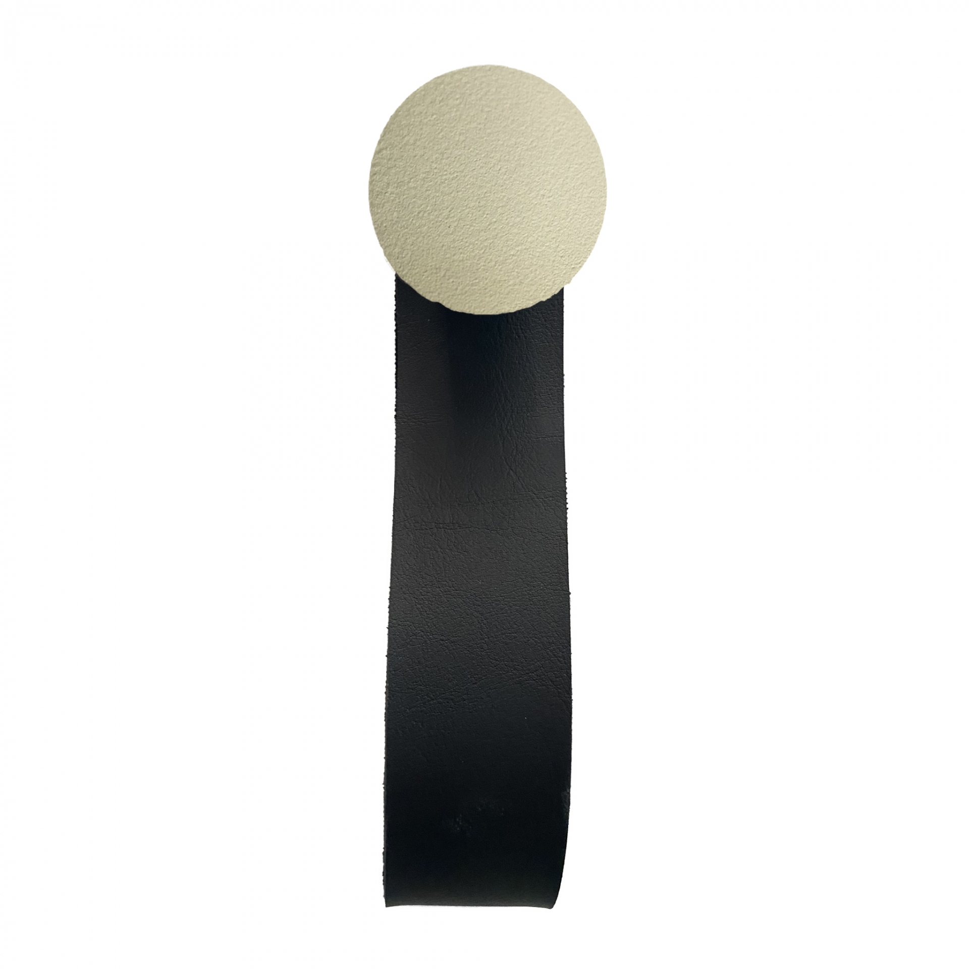 Gancho Branco Com Courino Preto 4 Cm