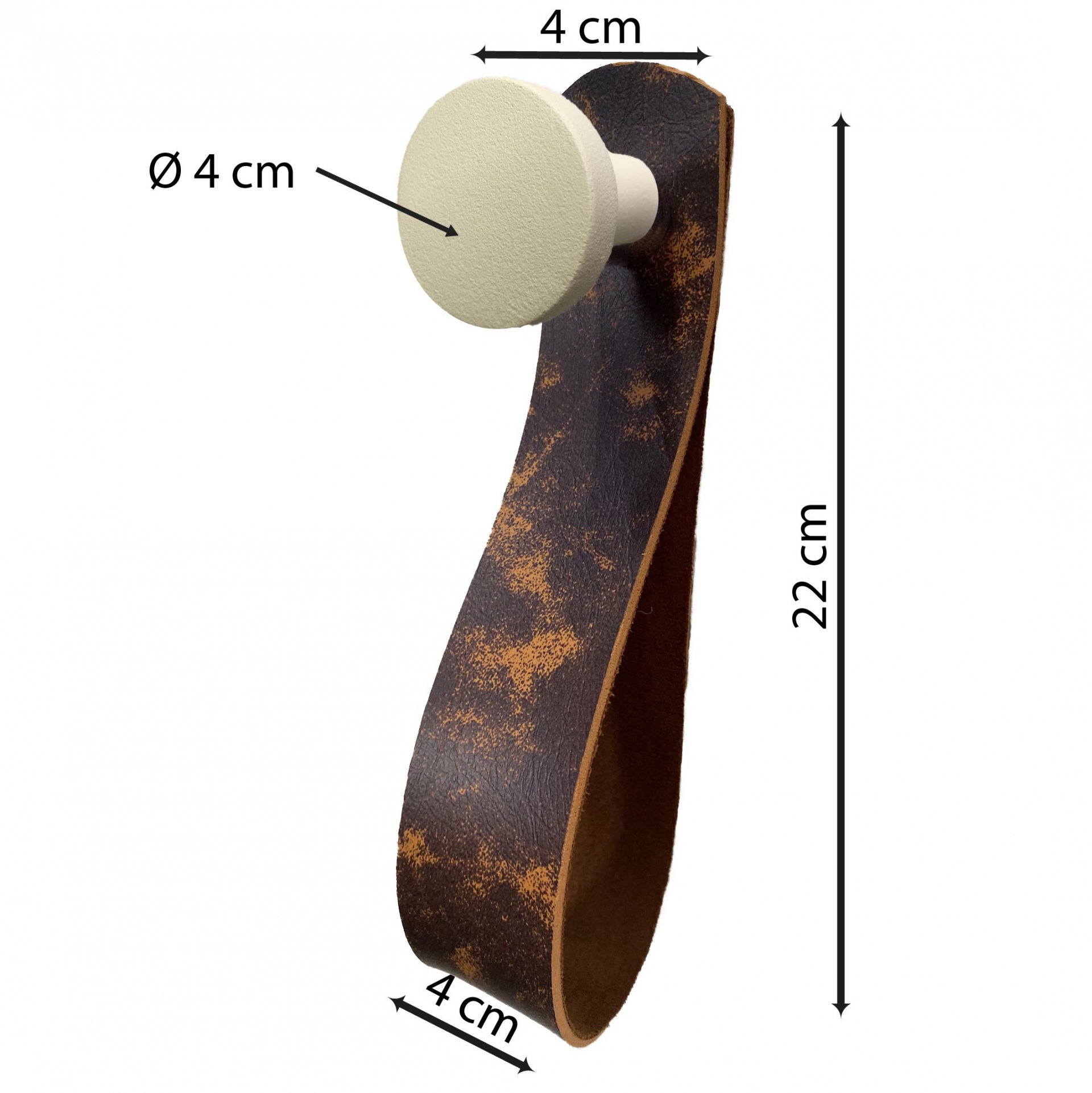 Gancho Branco Com Courino Rajado 4 Cm