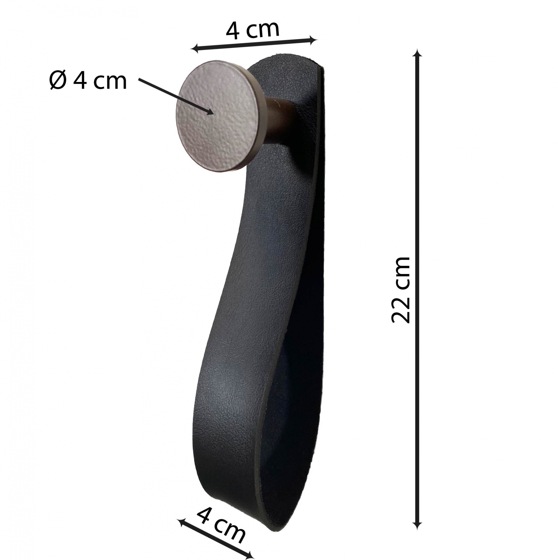 Gancho Corten Com Courino Preto 4 Cm