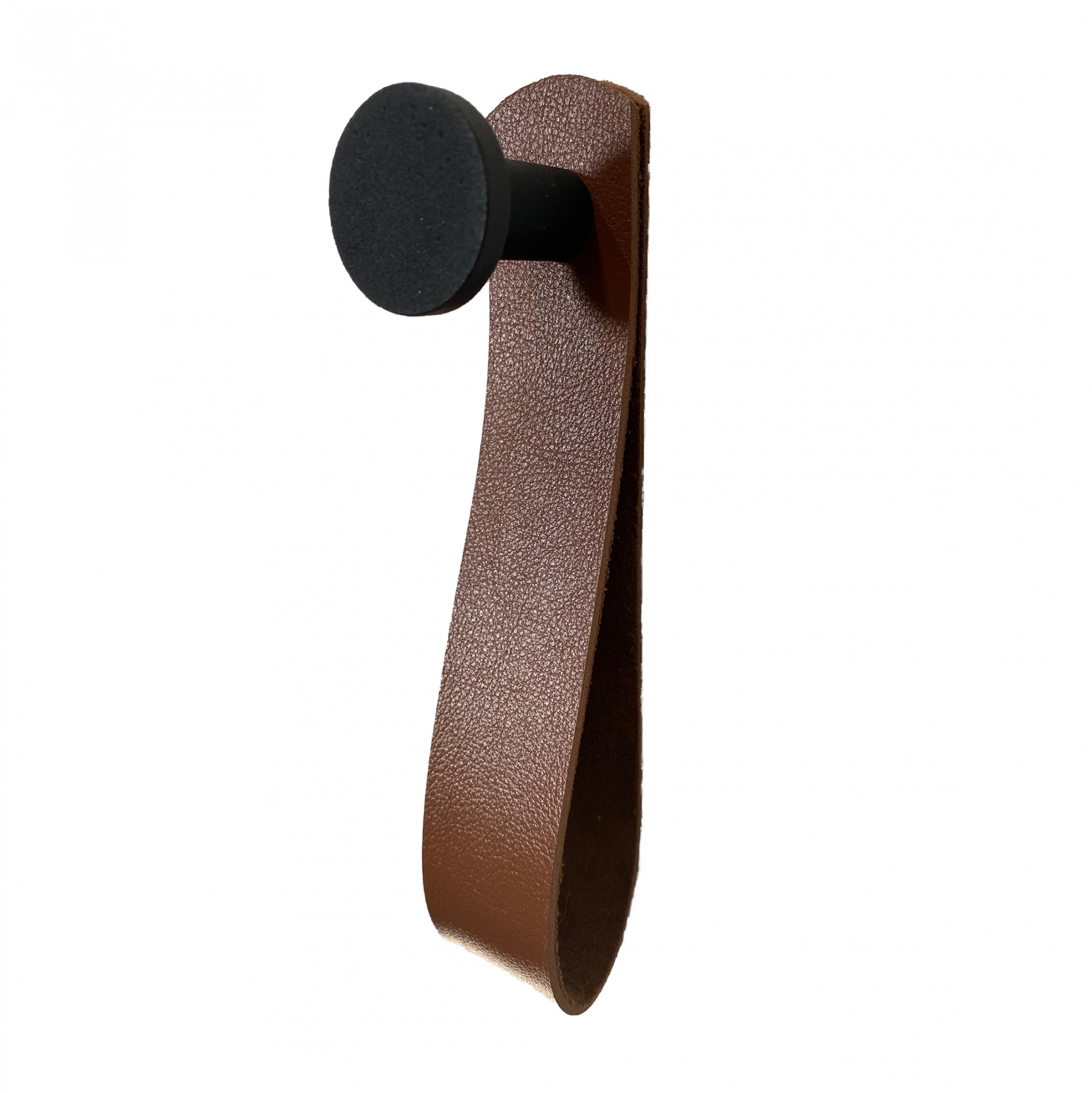 Gancho Preto Com Courino Caramelo 4 Cm