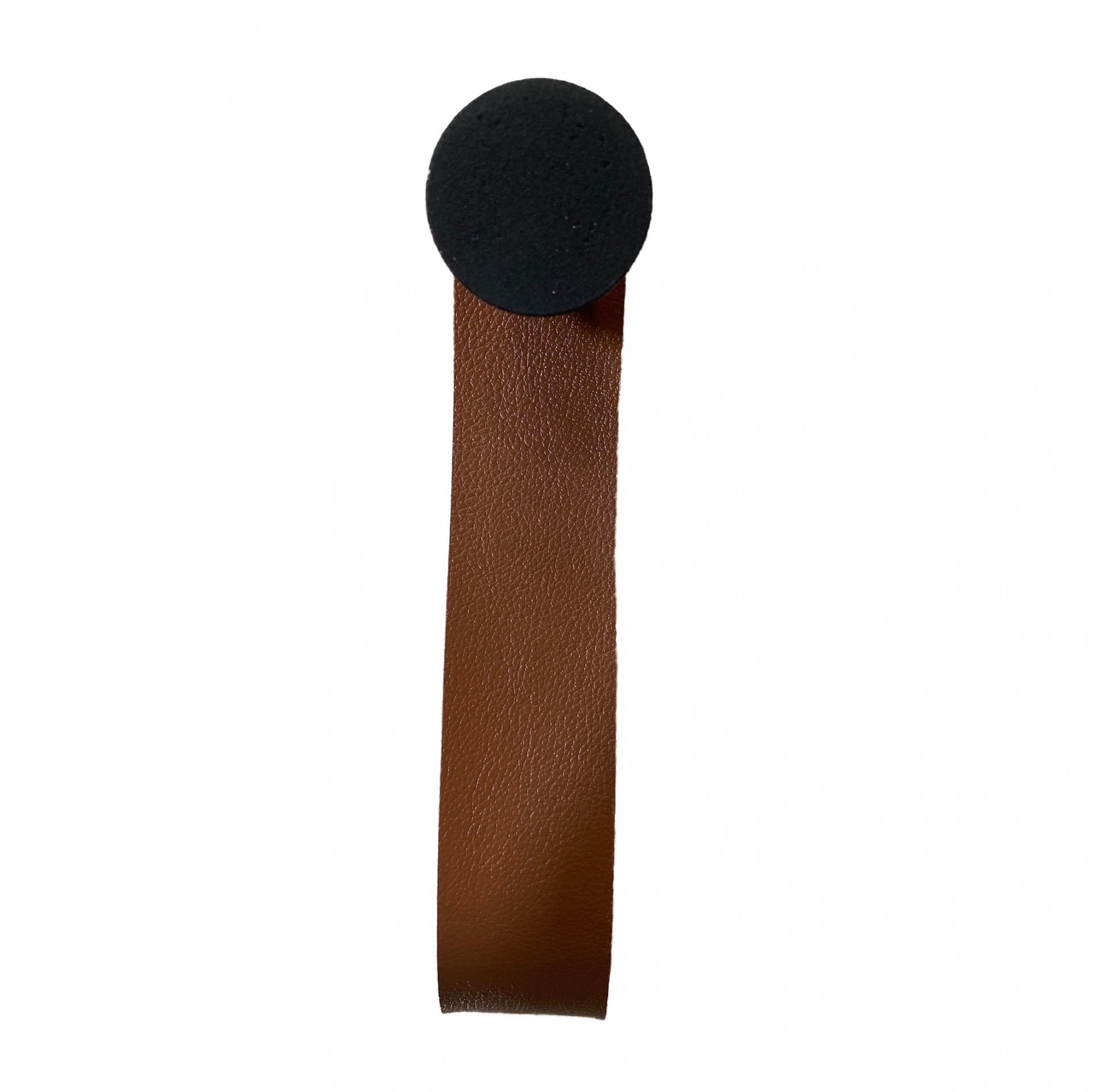 Gancho Preto Com Courino Caramelo 4 Cm