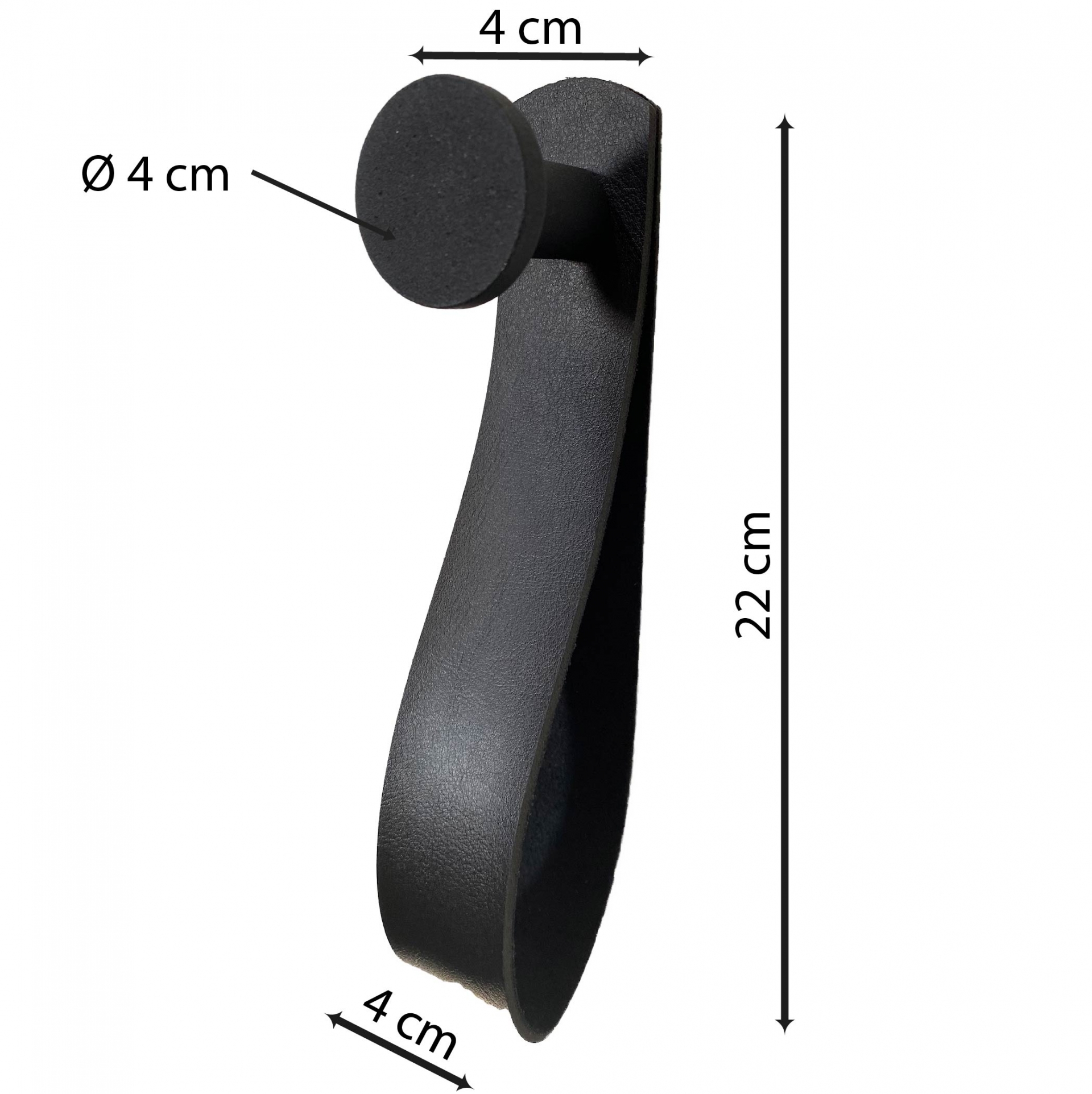 Gancho Preto Com Courino Preto 4 Cm
