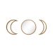Kit Espelho Decorativo Lua Trio Dourado 24x32cm/31cm/16x31cm 