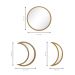 Kit Espelho Decorativo Lua Trio Dourado 24x32cm/31cm/16x31cm 