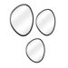 Kit Espelho Decorativo Orgânico Preto 35x50, 50x64 e 64x77 cm Preto