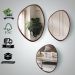 Kit Espelho Decorativo Orgânico Tabaco 35x50, 50x64 e 64x77 cm Marrom