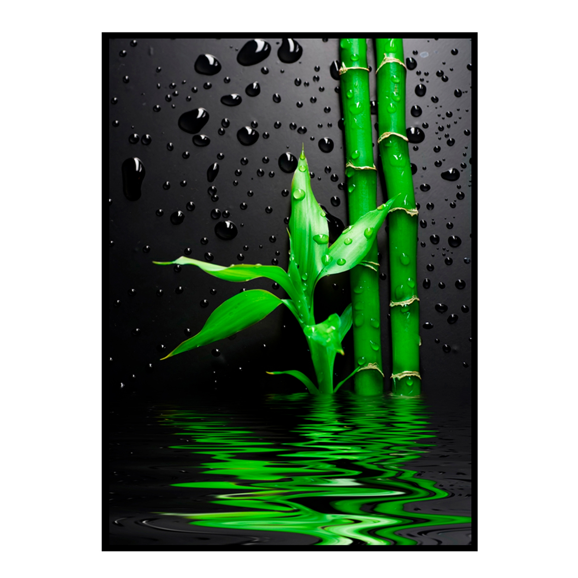 Quadro Decorativo Barcelona  Verde &amp; Gotas Vd 50x70 cm 