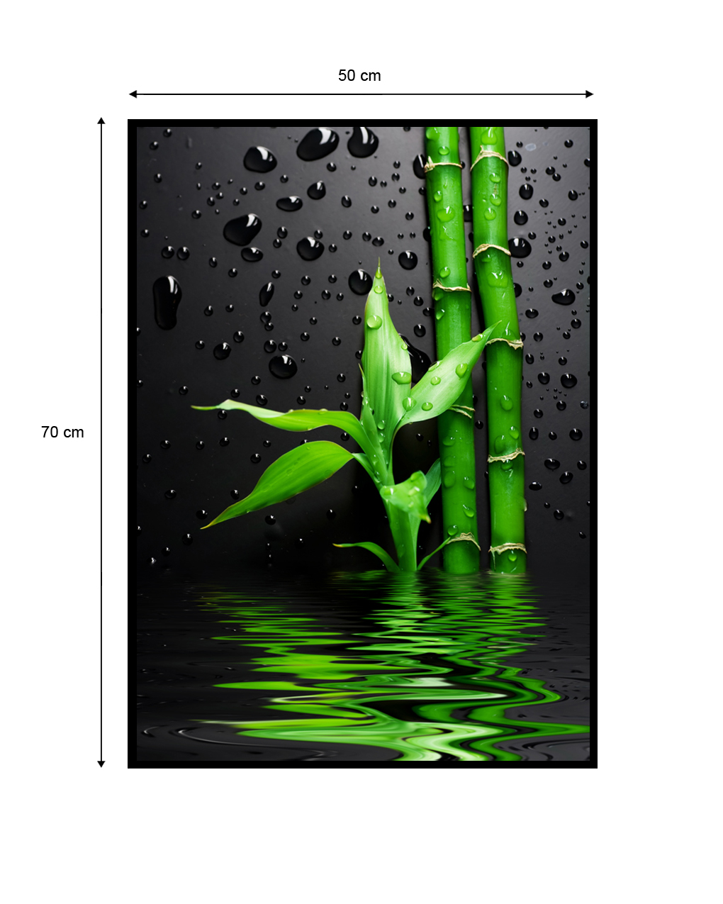 Quadro Decorativo Barcelona  Verde &amp; Gotas Vd 50x70 cm 