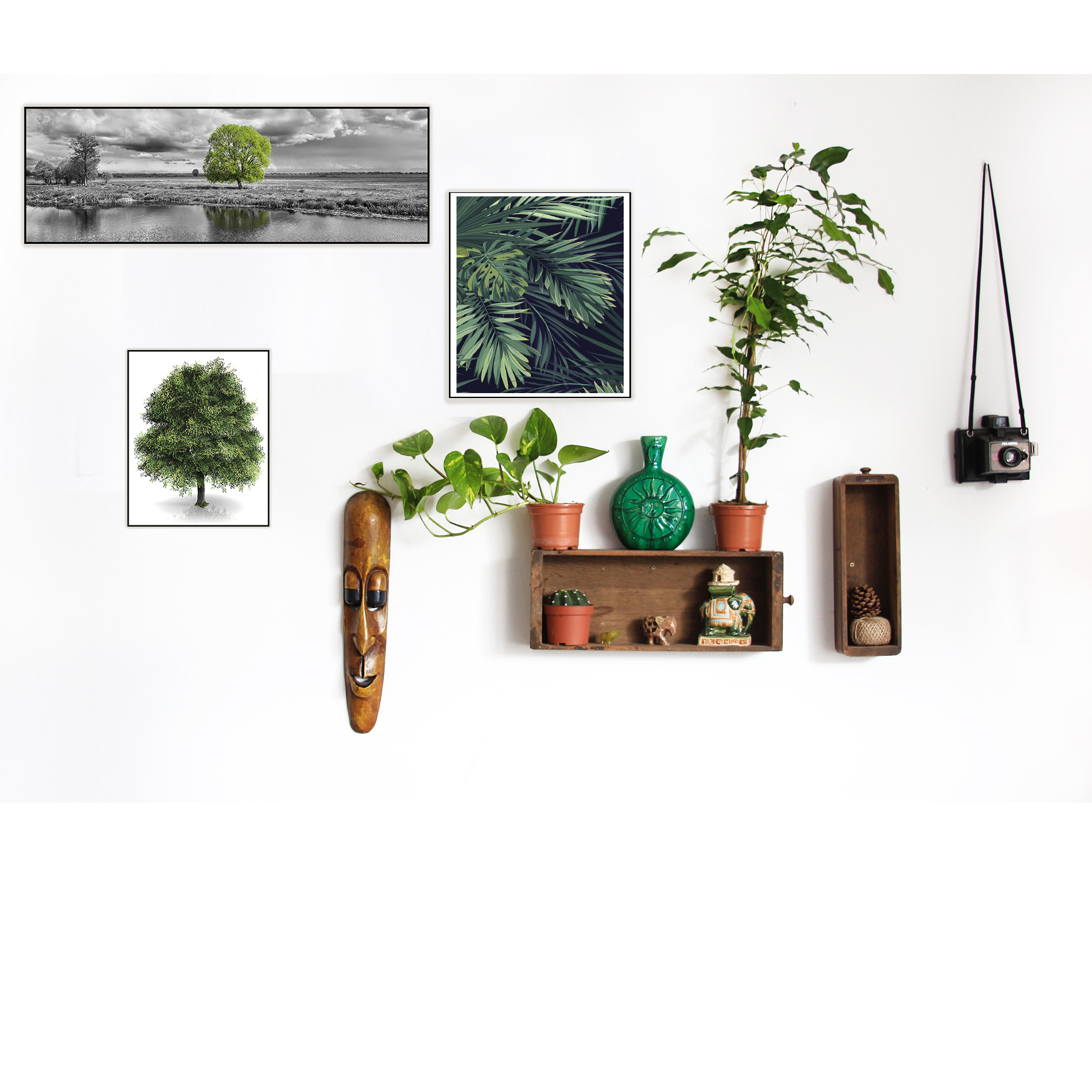 Quadro Decorativo Barcelona Arvore Png 40x50 cm 