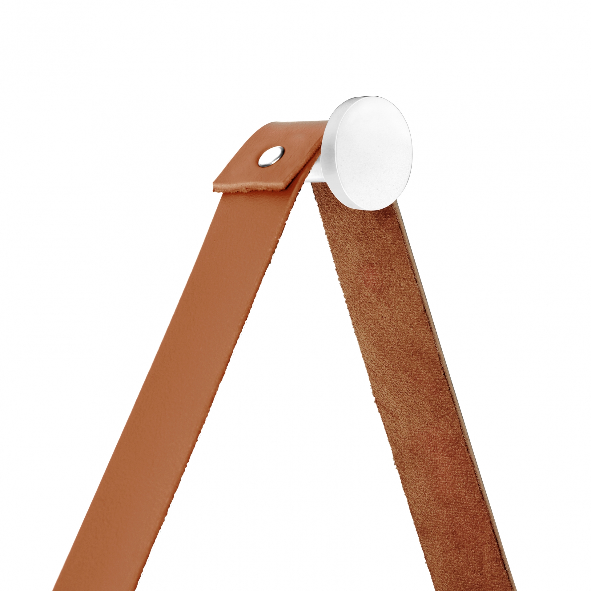 Relógio Adnet Branco Alça Caramelo Mostrador Branco 40 Cm 