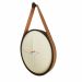 Relógio Adnet Marrom Alça Caramelo Mostrador Branco Ponteiro Branco 50 cm