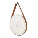 Relógio Decorativo Adnet Branco Alça Caramelo Mostrador Branco 40 Cm 