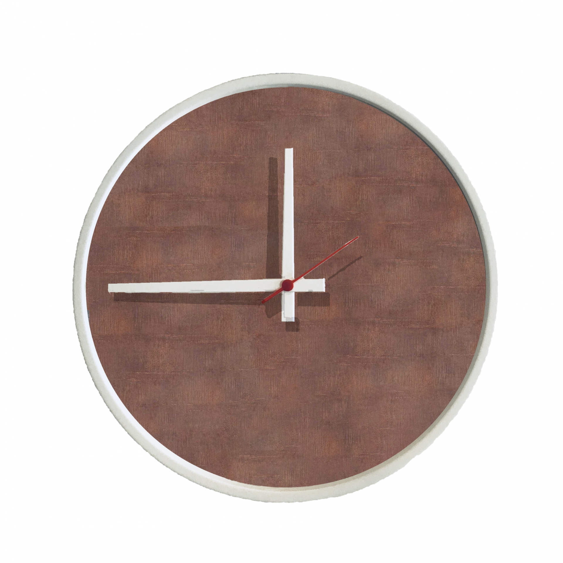 Relógio Decorativo Round Branco Mostrador Aço Corten Ponteiro Branco  50 Cm Diâmetro