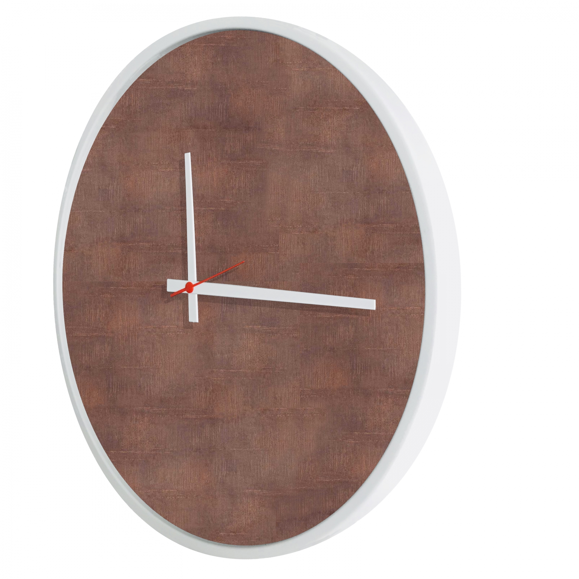 Relógio Decorativo Round Branco Mostrador Aço Corten Ponteiro Branco  50 Cm Diâmetro