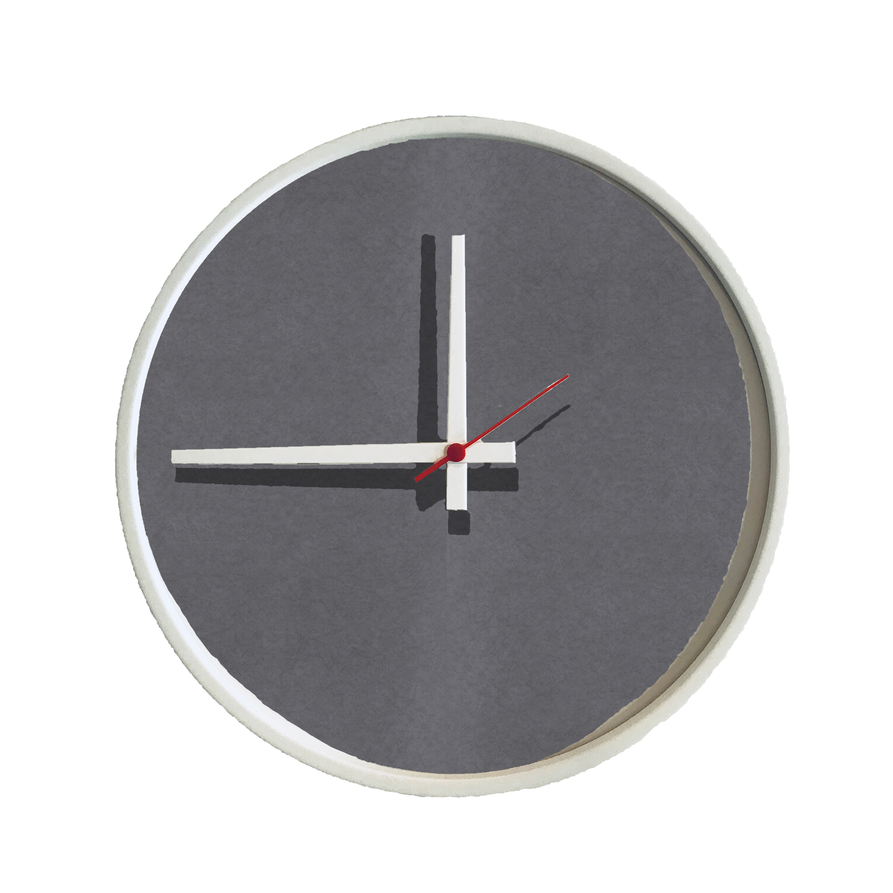 Relógio Decorativo Round Branco Mostrador Bufalo Ponteiro Branco 30 Cm Diâmetro