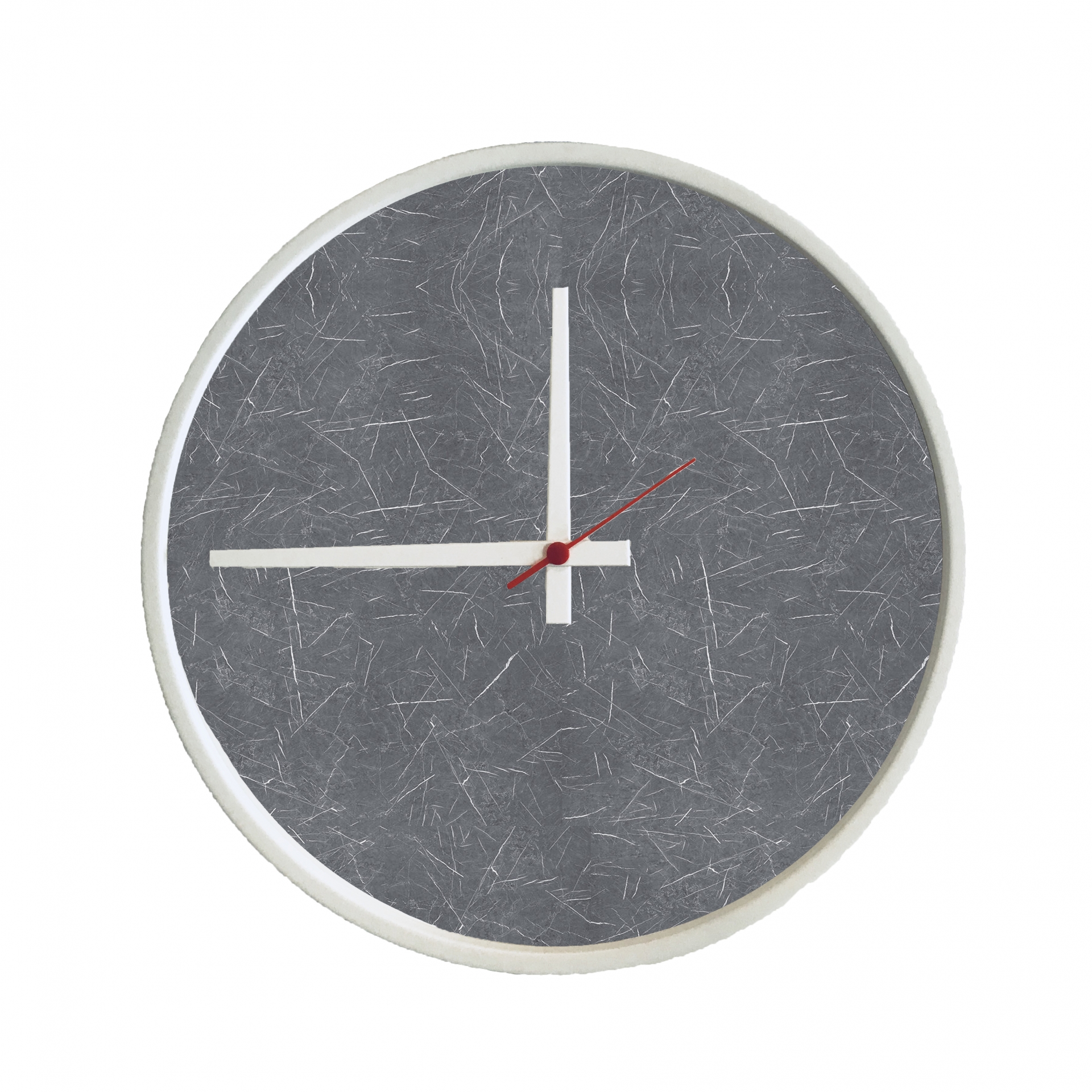 Relógio Decorativo Round Branco Mostrador Cinzell Ponteiro Branco 30 Cm Diâmetro