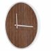 Relógio Decorativo Round Branco Mostrador Pau Ferro Ponteiro Branco  40 Cm Diâmetro