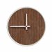 Relógio Decorativo Round Branco Mostrador Pau Ferro Ponteiro Branco  50 Cm Diâmetro