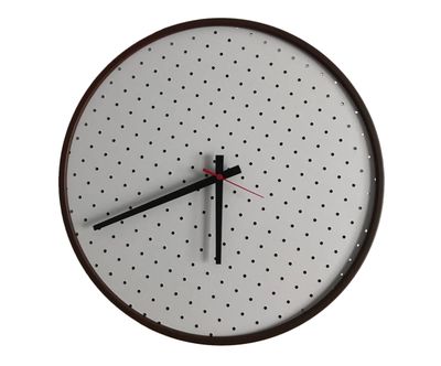 Relógio Round Marrom Mostrador Branco Perfurado 50 cm 