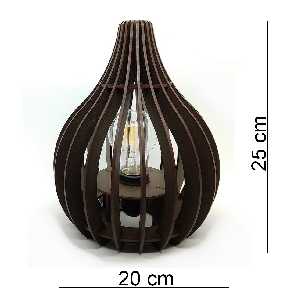 Luminária Abajur de mesa Capadócia mod. Gota Tabaco