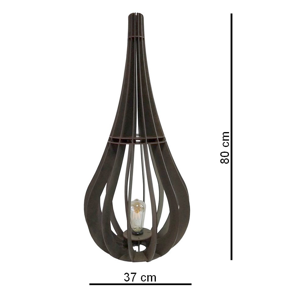 Luminária de Chão Capadócia mod. Gota Tabaco 80cm