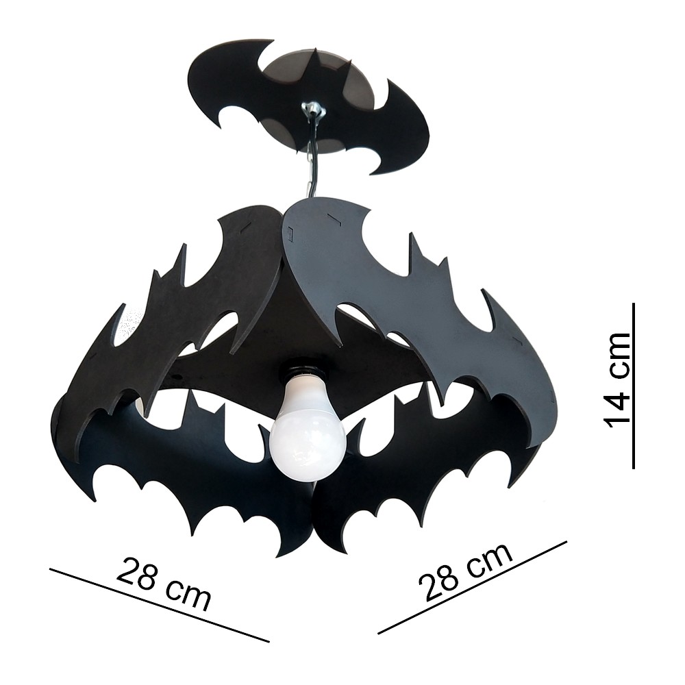 Lustre Luminária Pendente de Madeira MDF Batman