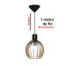 Lustre Luminária Pendente de Madeira MDF Mod. Acácia