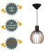 Lustre Luminária Pendente de Madeira MDF Mod. Acácia