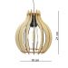 Lustre Luminária Pendente de Madeira MDF Mod. Bali Cru