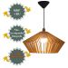 Lustre Luminária Pendente de Madeira MDF Mod. China