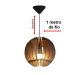 Lustre Luminária Pendente de Madeira MDF Mod. Globe