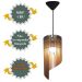 Lustre Luminária Pendente de Madeira MDF Mod. Pena
