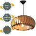 Lustre Luminária Pendente de Madeira MDF Mod. Sophia GD Inclinado