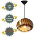 Lustre Luminária Pendente de Madeira MDF Mod. Sophia PQ Inclinado