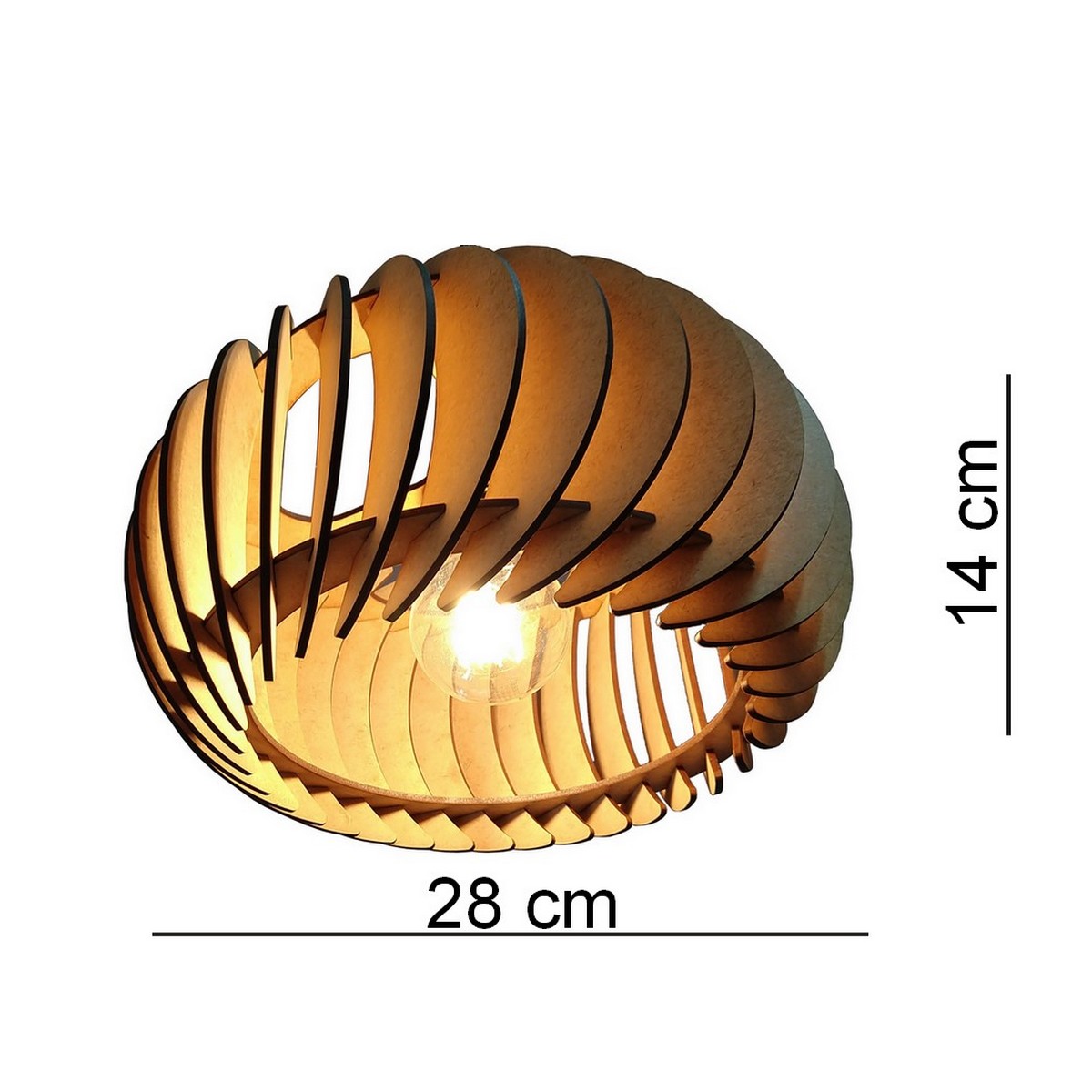 Lustre Luminária Pendente de Madeira MDF Mod. Sophia PQ Inclinado