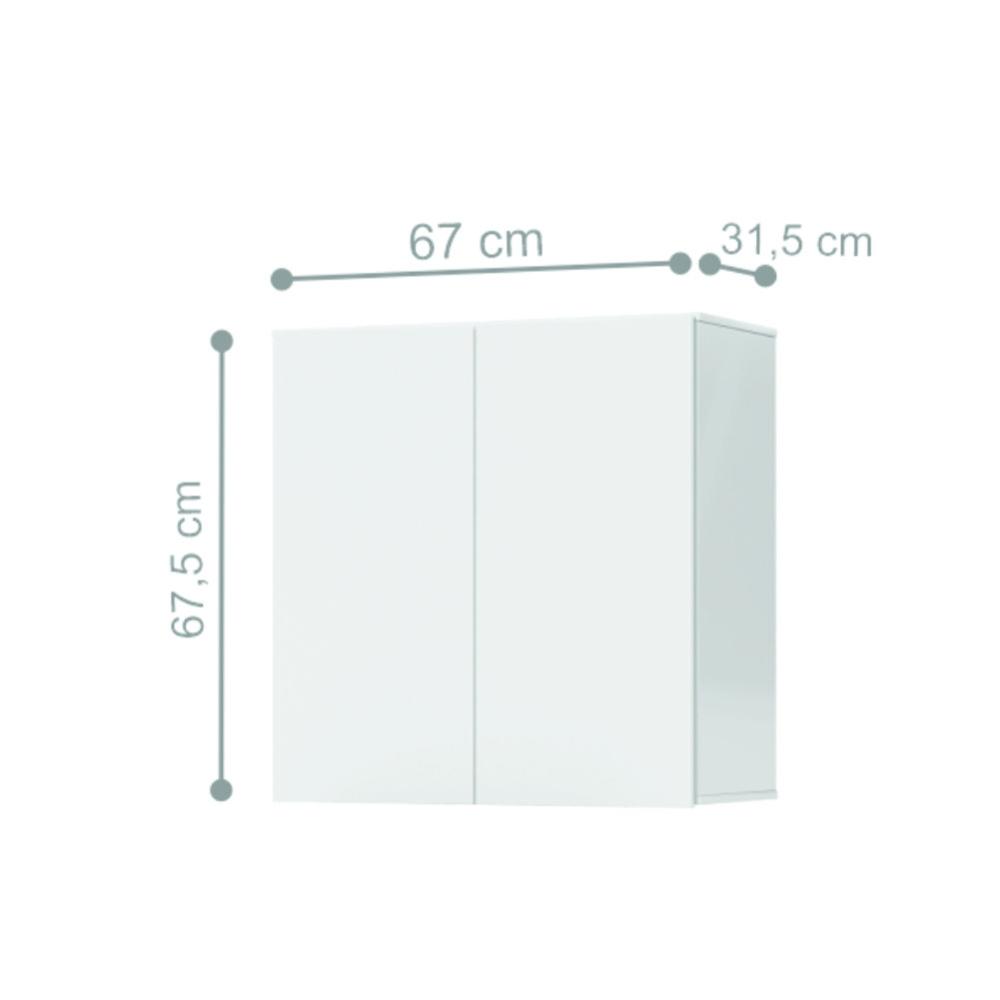 Armário Aéreo Aliex 02 Portas Branco