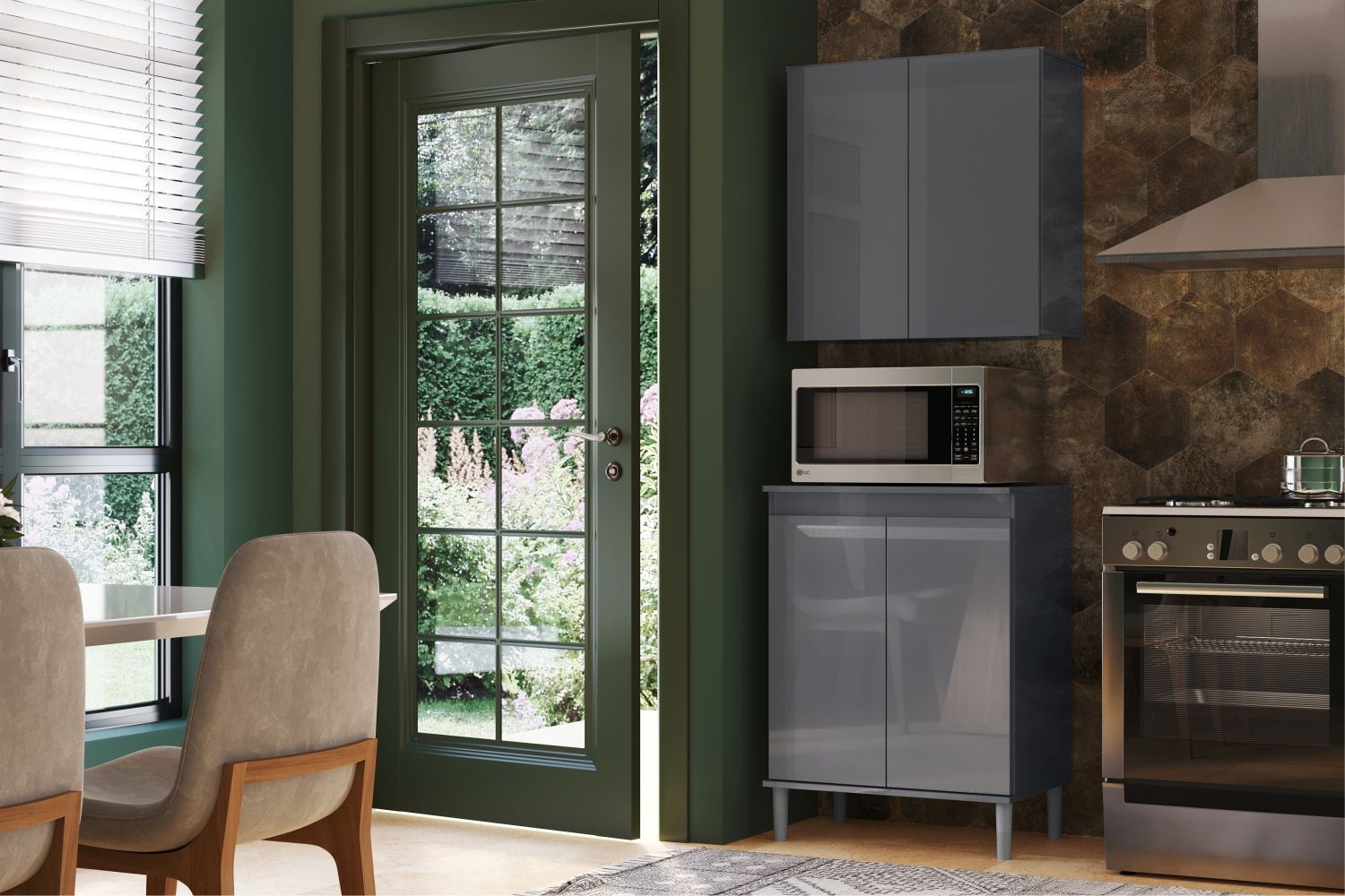 Armário Aéreo Aliex 02 Portas Cinza