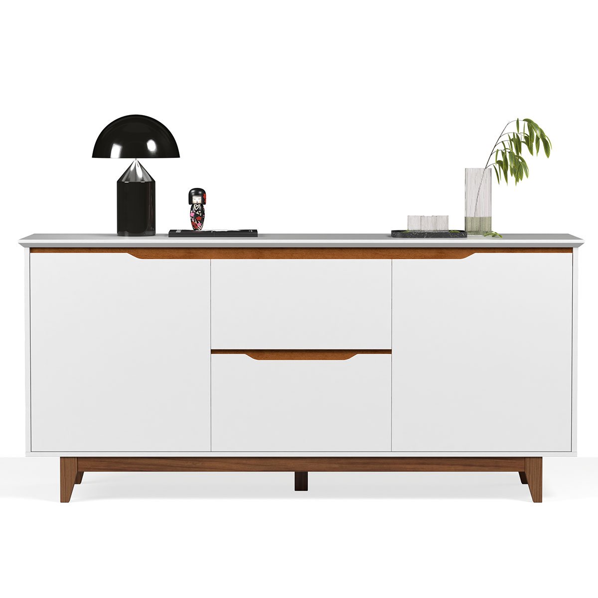 Buffet Aparador para Sala de Jantar 2 Portas 2 Gavetas Flop Branco