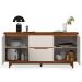 Buffet Aparador para Sala de Jantar 2 Portas 2 Gavetas Flop Off White/Freijó